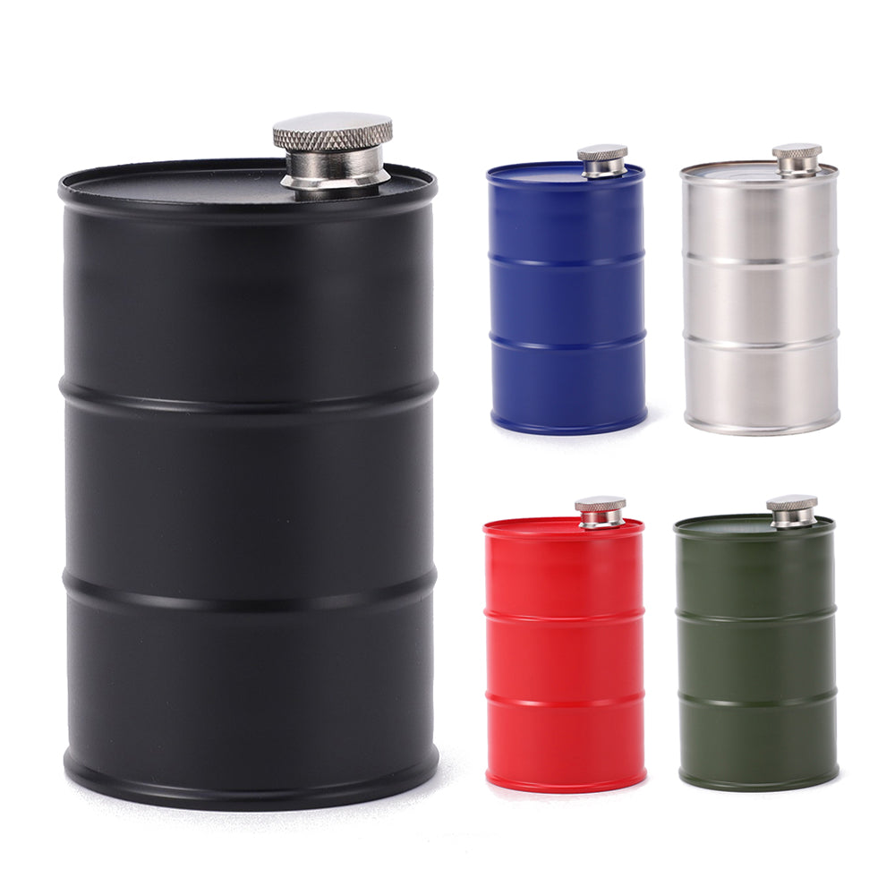 Sticla metalica de buzunar, Flask, "Oil barrel" 750ml